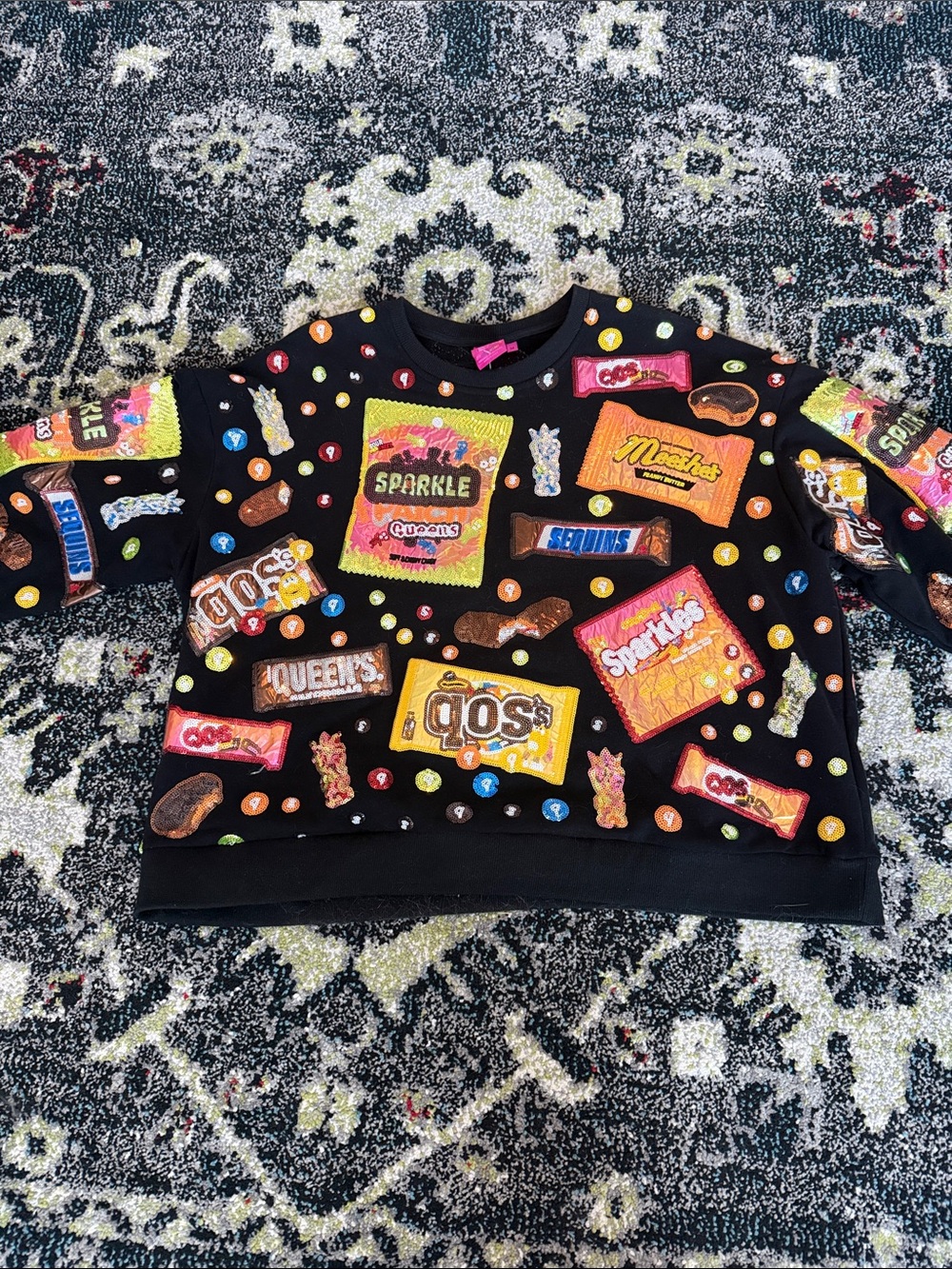 Queen of sparkles Halloween candy sweatshirt